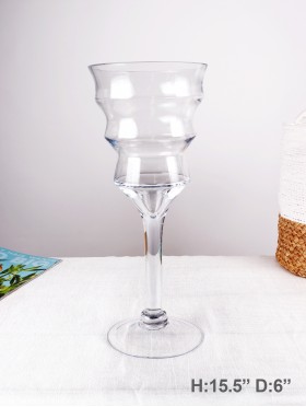 GOBLET STYLE GLASS VASE (PICKUP ONLY)